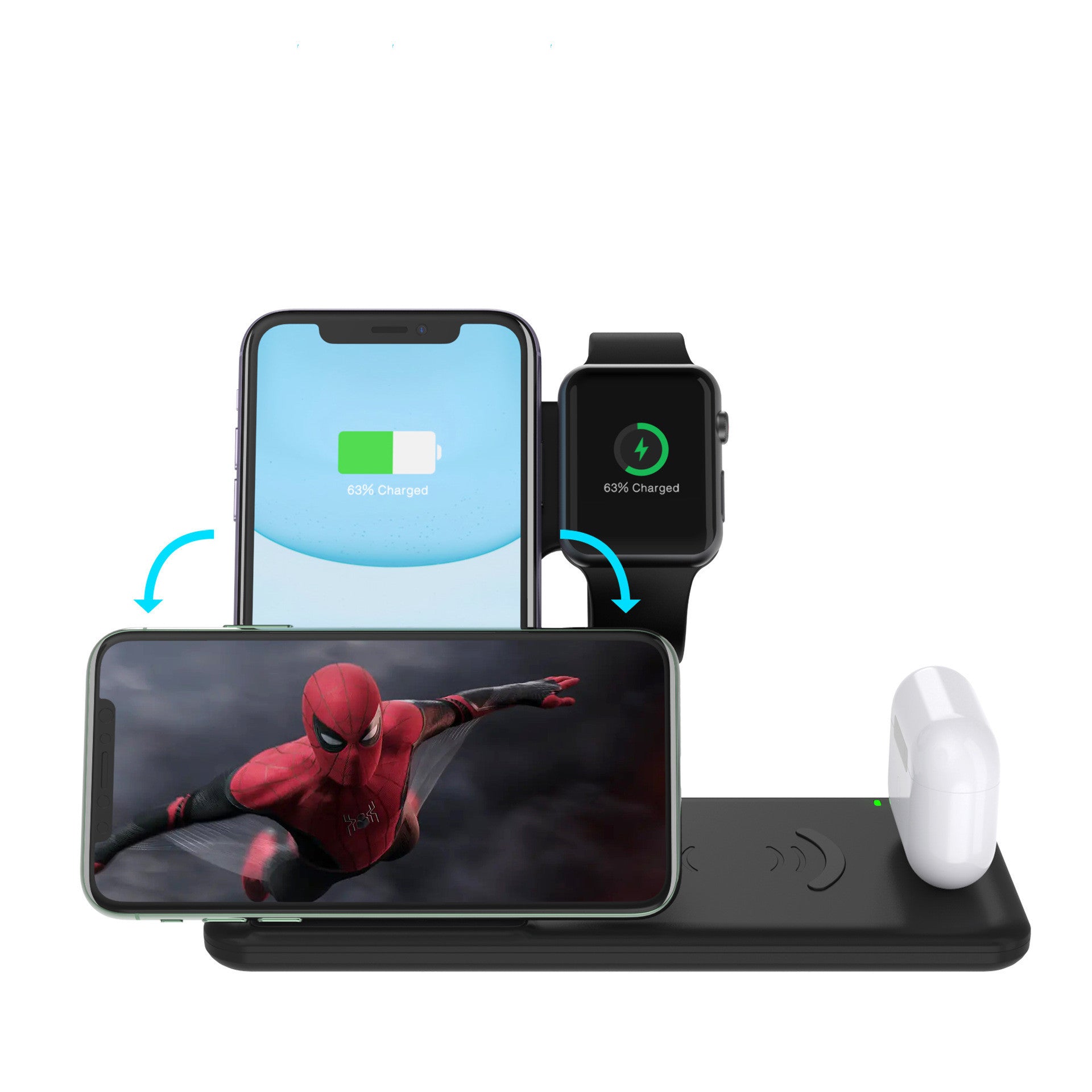 MagStand 3-in-1 Wireless Charger for iPhone, Apple Watch & AirPods
